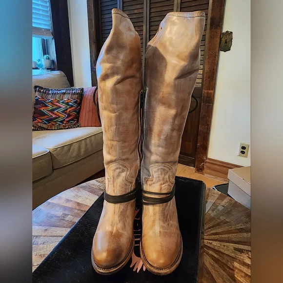 Freebird Coal Knee-high Boots, Taupe - Picture 2 of 7